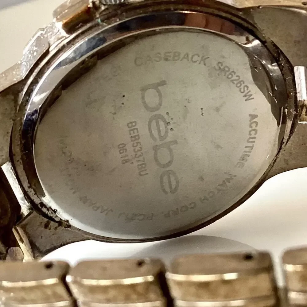 Bebe SILVER DIAL CRYSTAL BEZEL WATCH